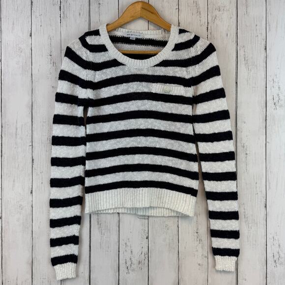 See By Chloé Black/White Striped Chunky Knit Nautical Sweater Size Small - Picture 2 of 15